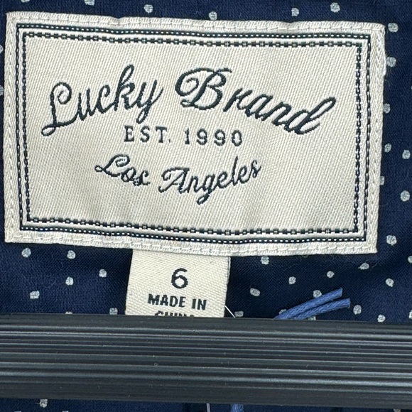 Lucky Brand Lightweight Stripped White Blue Button Closure Jacket size 6 NWT - Picture 4 of 11